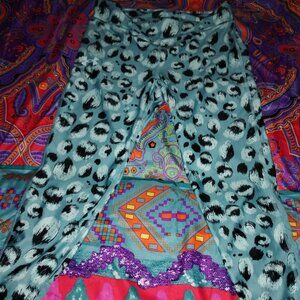 Blue cheetah print pants